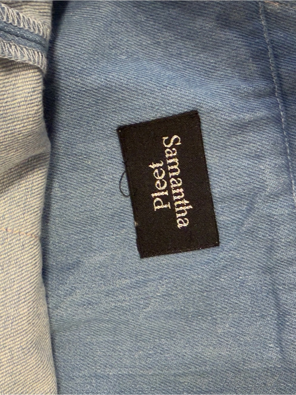 Samantha Pleet Light Blue Denim Dress with Cream Underdetail - Picture 10 of 10